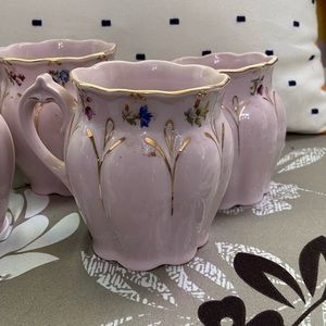 5PC. Lot ORIGINAL ROSA PORZELLAN Painted Tea Cups